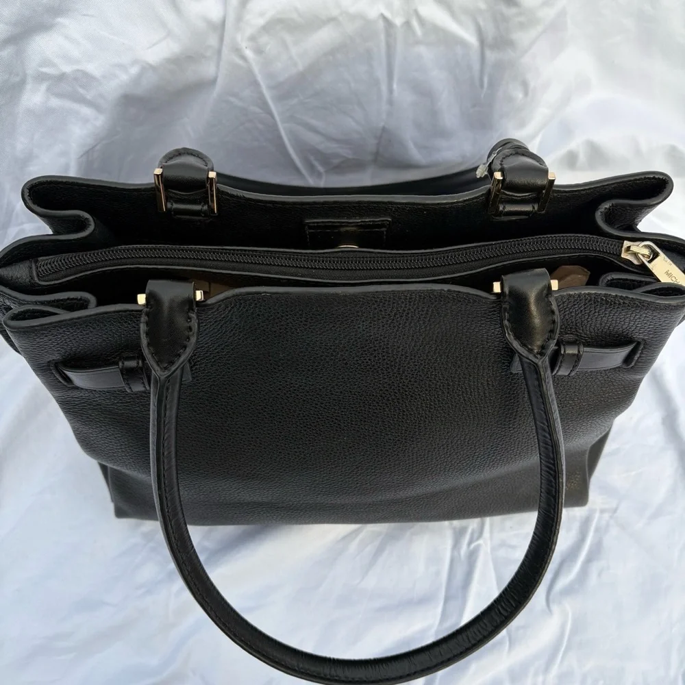 Michael Kors Addison Black and Gold Elegant Shoulder Bag